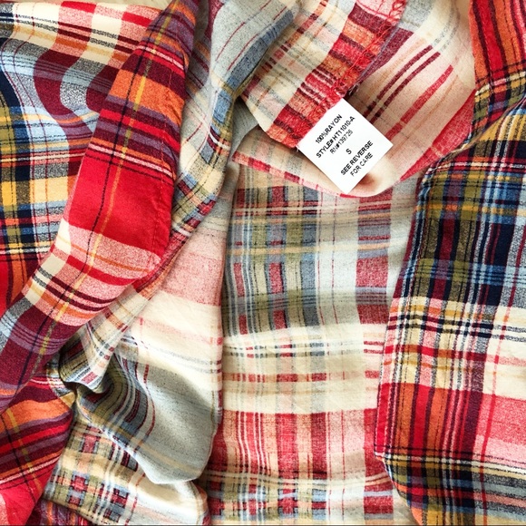 Honey Punch 3/4 Sleeve Fall Colored V-neck 3/4 button down front blouse Size S - Picture 5 of 10